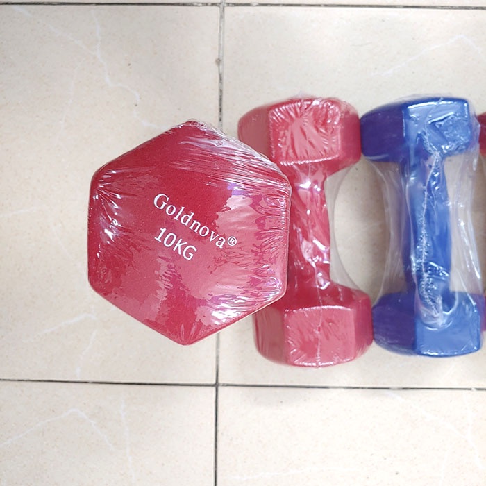Tạ tay bọc cao su cao cấp Goldnova loại 10kg [Màu ngẫu nhiên]