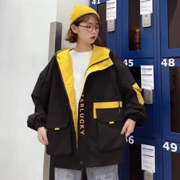 Áo khoác Kaki Lucky Form Rộng cực đẹp phong cách siêu ngầu thời trang KMG