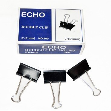 Kẹp giấy (Kẹp Bướm) Echo các size 15mm 19mm 25mm 32mm 41mm -  Double clip