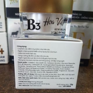 Kem B3 Mụn 3 Tác Dụng