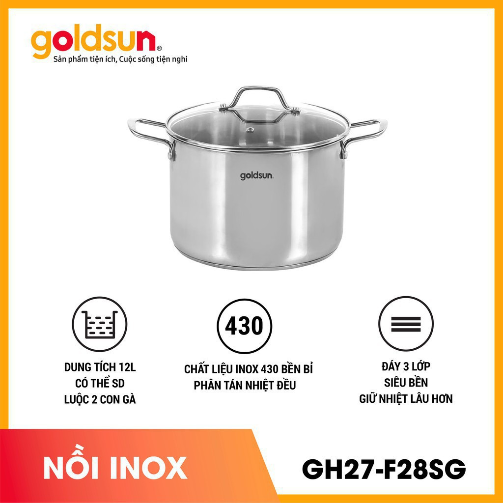 Nồi luộc gà inox GOLDSUN GH27-F28SG 12L