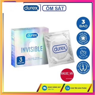 Bao cao su Durex Invisible Extra Thin siêu mỏng bao bcs mỏng dai cảm giác thật tăng cường gel