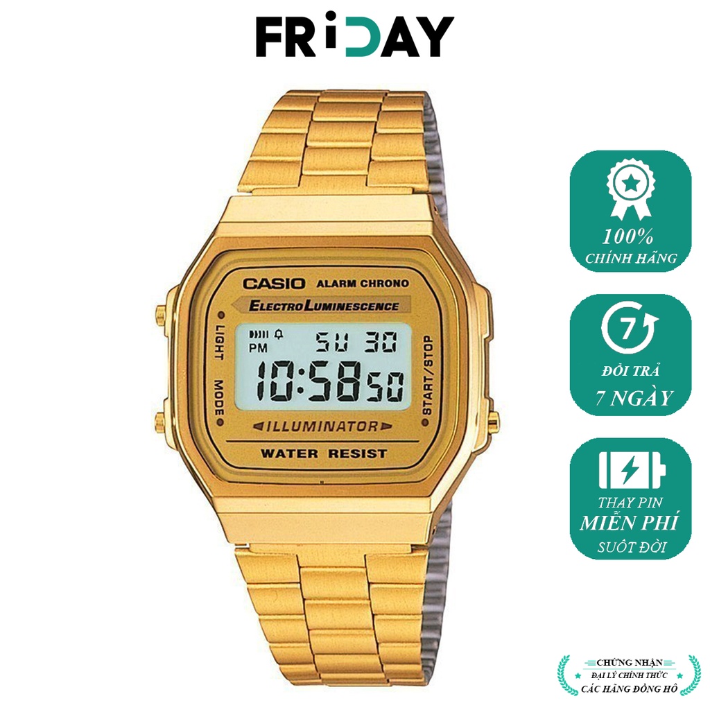 Đồng hồ Casio nam/nữ A168WG-9WDF chính hãng