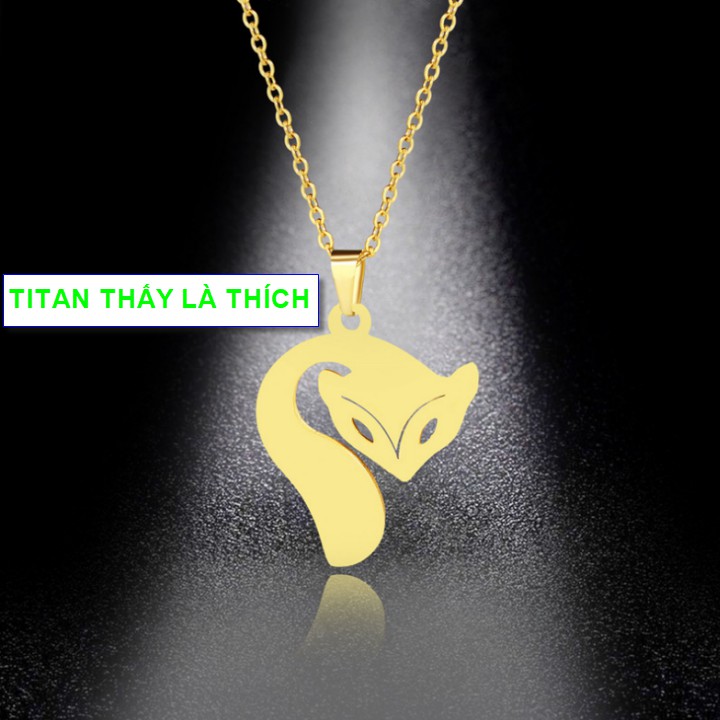 Dây chuyền vàng mạ nữ có mặt hình con hồ ly xinh xinh - Hàng titan vàng 18k sáng bóng đẹp - Cam kết 1 đổi 1 nếu đen