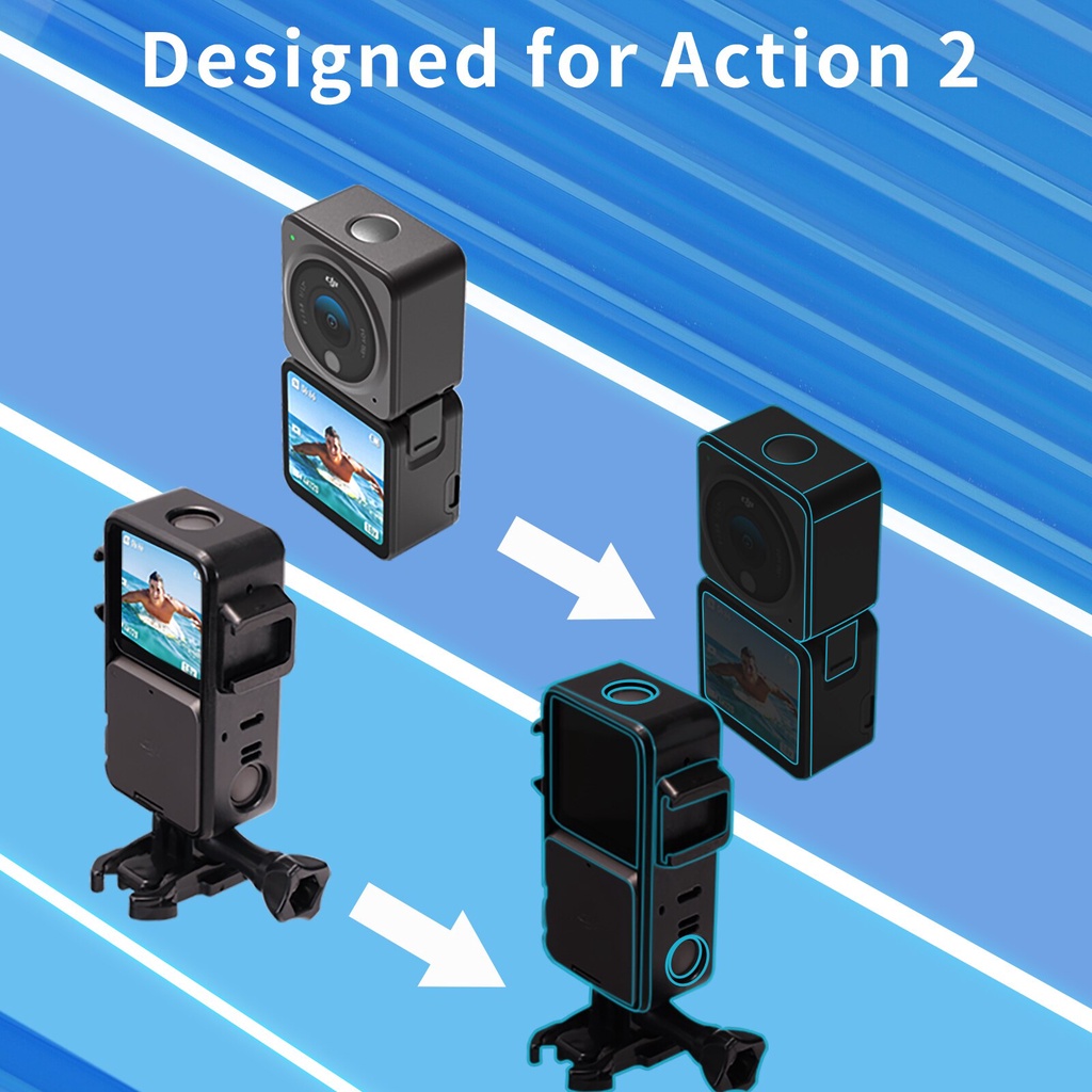 TELESIN Ốp Điện Thoại ABS Có Khung Chống Bụi Chống Rơi Cho DJI Action 2