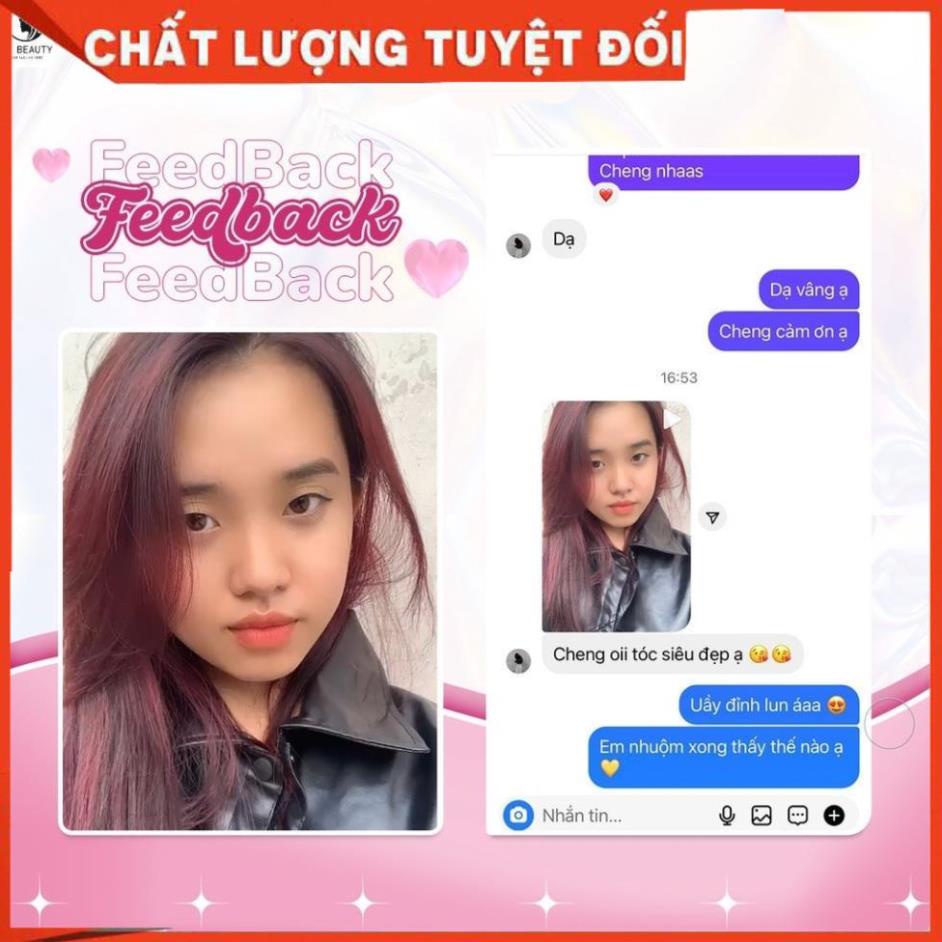 Thuốc nhuộm tóc màu đỏ rượu vang kèm bộ dụng cụ nhuộm tóc