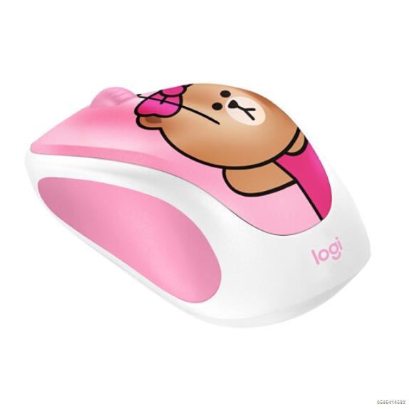 ✈▤Chuột không dây Logitech in họa tiết LINE FRIENDS dễ thương cho văn phòng