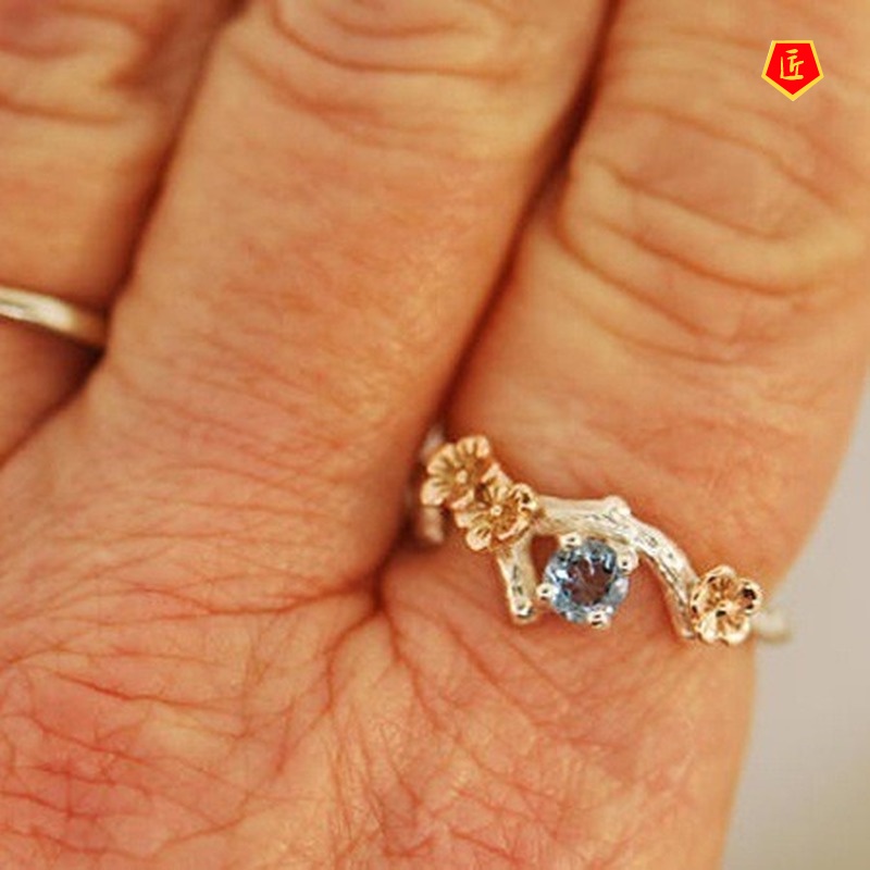 Nhẫn Mạ Bạc 925 14k Hình Hoa Thanh Lịch Thời Trang