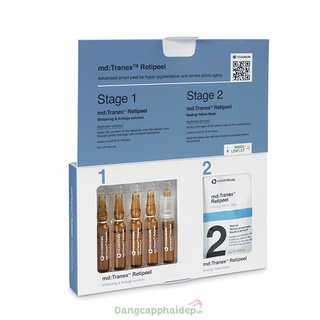 FULL Hộp 5 Ống Peel Giảm Nám, chống lão hóa và tái tạo làn da mới Md:ceuticals Md Tranex Retipeel