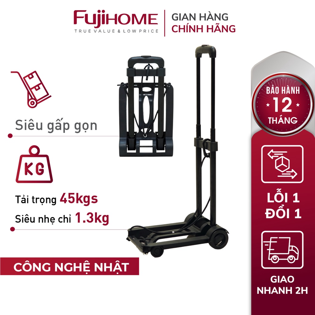 Xe đẩy hàng gấp gọn đi chợ [Tặng kèm dây buộc] ADVINDEQ HT-MINI01, xe kéo hàng đi chợ gấp gọn mini siêu thị đa năng