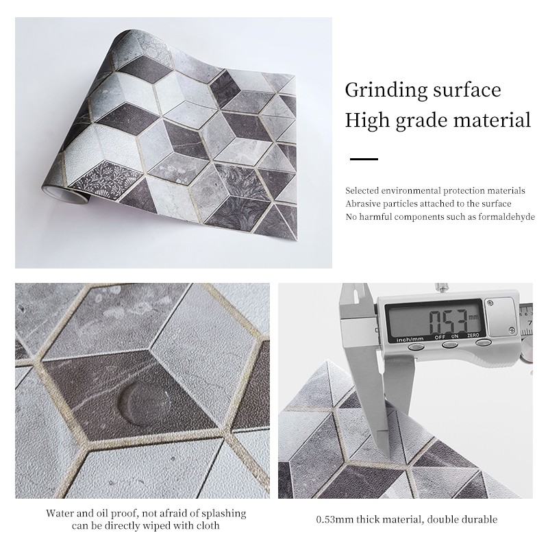 [30x300cm] Creative hexagon wallpaper, PVC self adhesive waterproof  kitchen oil proof sticker, ceramic tile sticker（NE088-101）