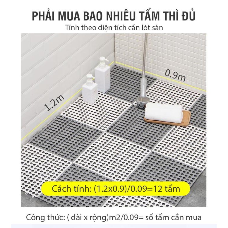 [FREE SHIP ] Tấm lót sàn,thảm nhựa lỗ kháng khuẩn,chống trơn,trượt kt30*30 cm sạch sẽ,thoáng mát,êm chân,an toàn cho trẻ