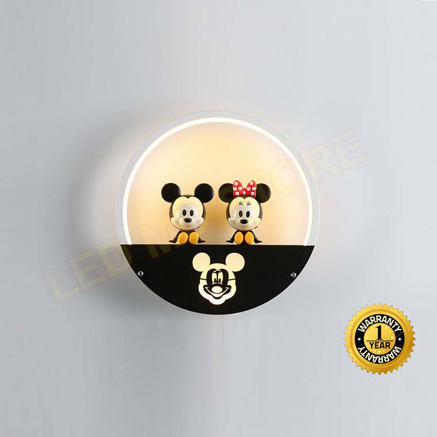 Đèn treo tường phòng khách C6590 hình chuột mickey, đèn ngủ gắn tường phòng bé siêu xinh, hiện đại, bảo hành 12 tháng