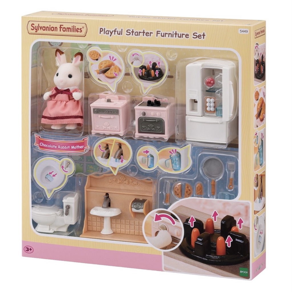 Đồ chơi nhà búp bê Sylvanian Families 5449 set nội thất cho nhà Starter kèm thỏ mẹ