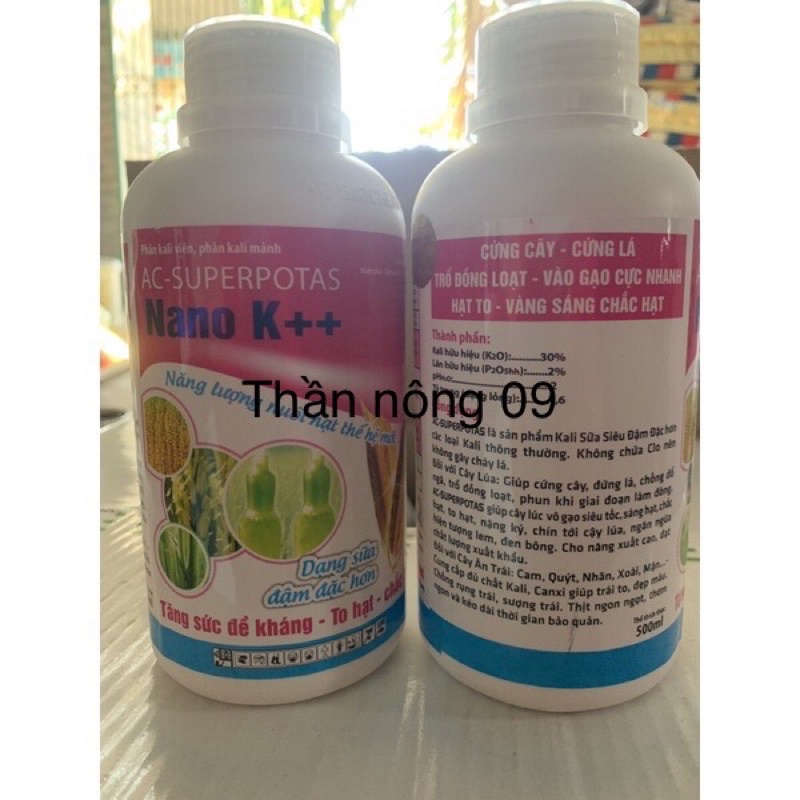 năng lương nuôi hạt nano k++ (chai 500ml)