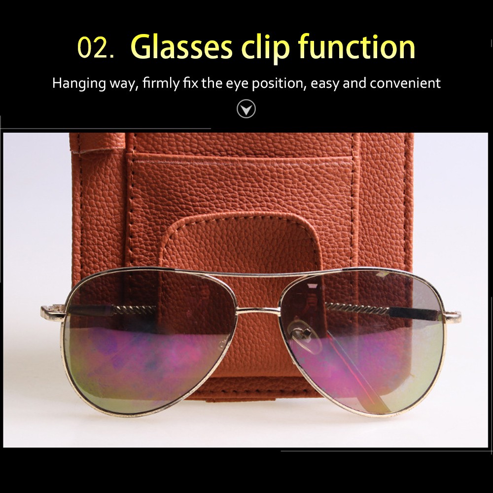 Túi Da Đựng Thẻ Gắn Tấm Che Nắng Xe Hơi Gọn Gàng Tiện Dụng