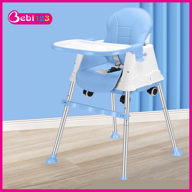 (Tặng muỗng báo nóng) Ghế ăn dặm đầy đủ phụ kiện và bánh xe Hanbei chính hãng cho bé
