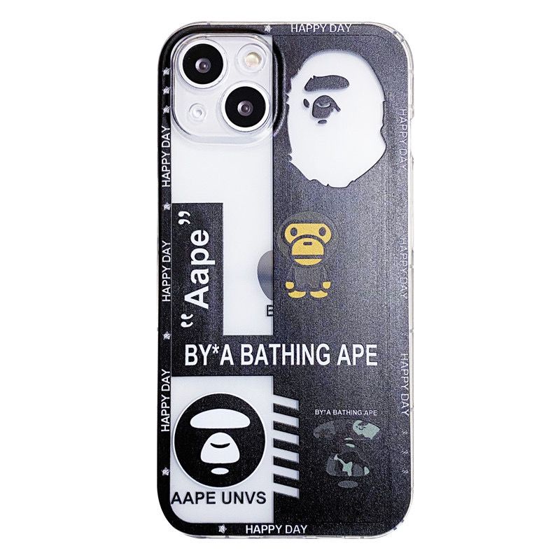 Ốp Điện Thoại TPU Mềm Chống Sốc In Logo BAPE Cho IPhone 14 12 PRO 12Promax mini 11 PRO 11PROMAX 13 PRO 13PROMAX Xs Max XR 6 7 8 Plus