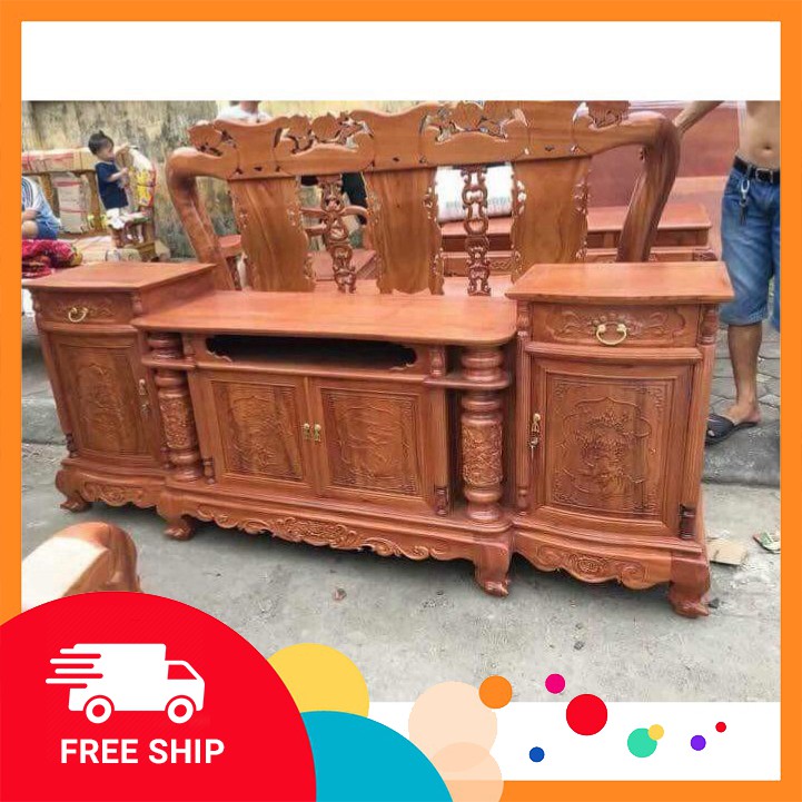 Mỹ Nghệ Bắc Ninh Kệ tivi gỗ cột nho gỗ hương hàng tỉ mỉ đẹp trang trí cho gia đình bạn 2m4
