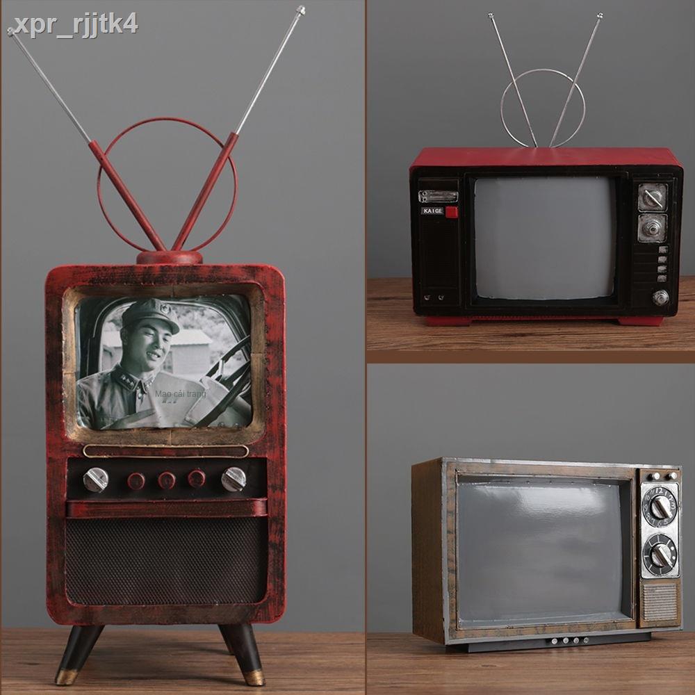 ☎ ✎ Retro hoài cổ kiểu cũ đen trắng mô hình TV quầy bar cửa hàng quần áo hiển thị sổ trưng bày đạo cụ trang trí