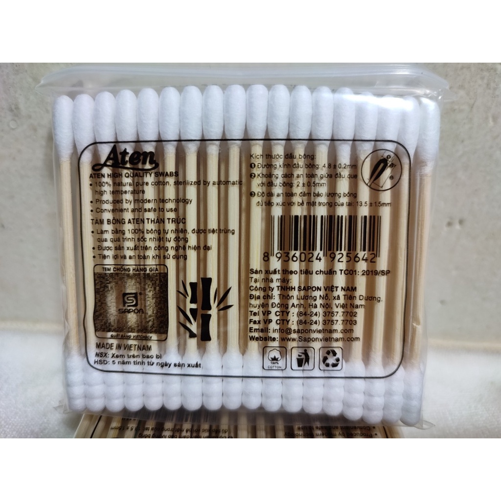 Combo 3 gói tăm bông thân gỗ Aten (Levee).