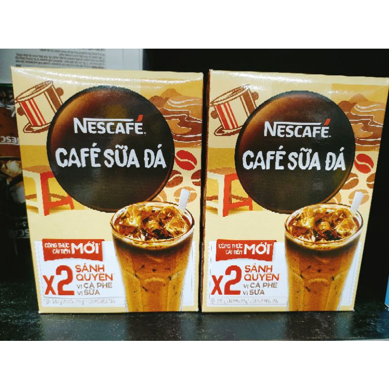 CÀ PHÊ HÒA TAN NESCAFE SỮA ĐÁ - hộp ( 10 gói x 24gr)