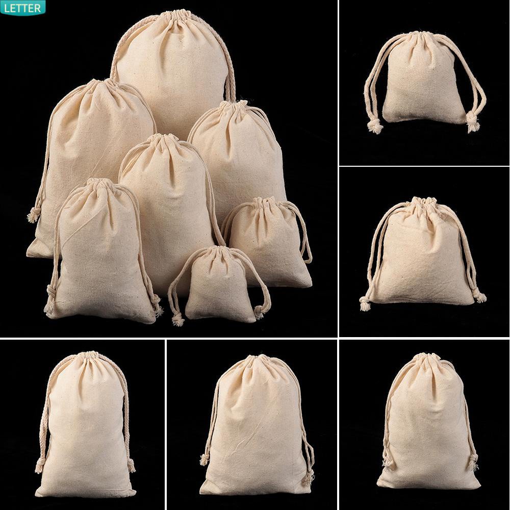 Túi đựng vải lanh cotton dây rút tiện lợi dành cho rau củ đồ chơi