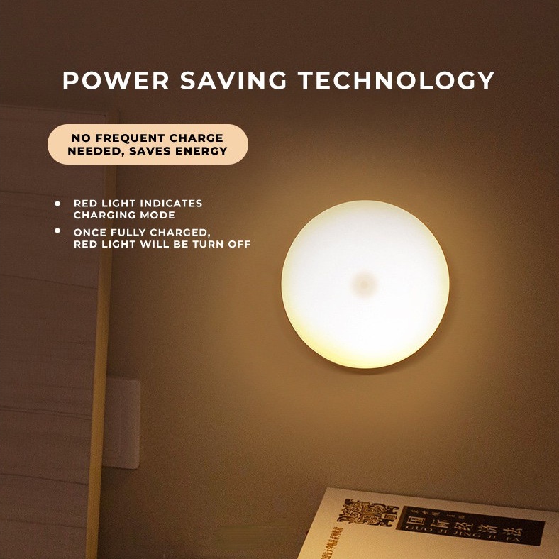 Đèn Ngủ Dán Tường Sạc Usb Không Dây Tiện Dụng Cho Gia Đình