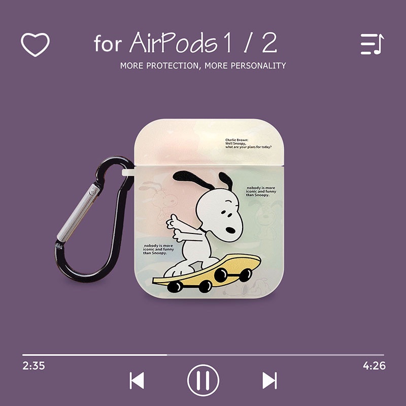 Vỏ Bảo Vệ Hộp Sạc Tai Nghe Bluetooth Không Dây Airpods1 / 2 3 Pro Air Pods Pro 3 Hình Snoopy Charlie Dễ Thương Ốp