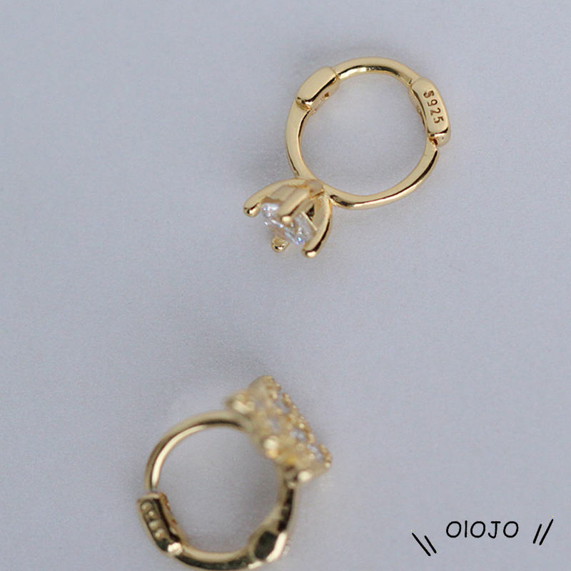 Khuyên Tai Tròn Mạ Vàng 14k Đính Đá Sang Trọng