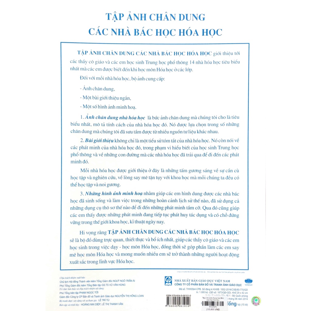 Sách - Tập Ảnh Chân Dung Các Nhà Bác Học Hóa Học