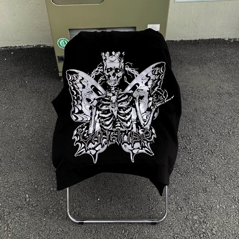Áo Hoodie SKULL Form Rộng Oversize Unisex Vải Nỉ Bông - Yowol SG