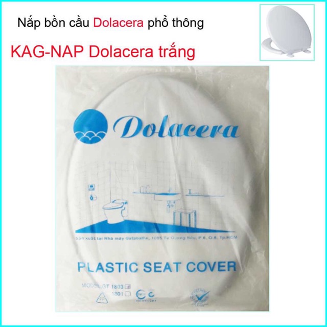 Nắp bồn cầu Dolacera trắng cho bàn cầu 2 khối