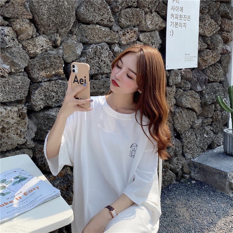 Áo phông nữ tay lỡ dáng HÌNH CÚN suông unisex chất cotton thấm hút mồ hôi phom rộng AP3934 | BigBuy360 - bigbuy360.vn