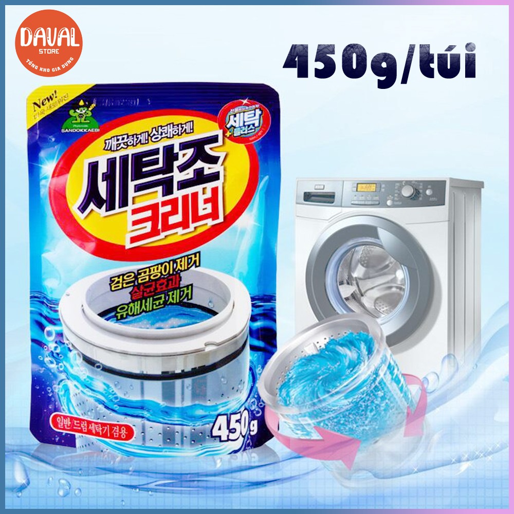 Bột tẩy lồng giặt💎SALE💎Vệ sinh máy giặt cao cấp Hàn Quốc diệt vi khuẩn và tẩy chất cặn lồng máy giặt hiệu quả  450g