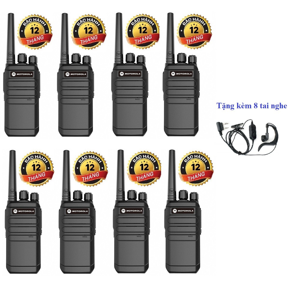 Bộ 8 Bộ đàm chất lượng cao Motorola CP818 (Siêu bền bỉ, Không lo bảo hành, cự ly liên lạc xa)