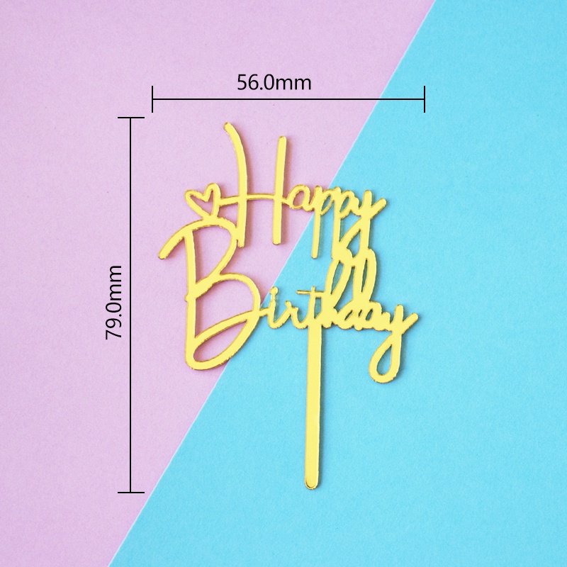 Set 10 que cắm trang trí bánh sinh nhật bằng acrylic mini