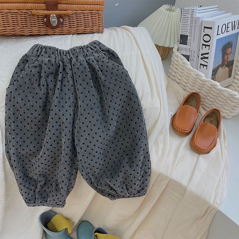 MNGRL Quần Jogger Chấm Bi Thời Trang Mùa Thu Hàn Quốc Cho Bé Trai Bé Gái