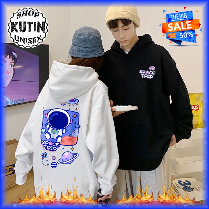 (Tặng Quà) ÁO KHOÁC HOODIE NỈ NGOẠI Phi Hành Gia Space Trip (HD3040 - Full Size Full Màu)