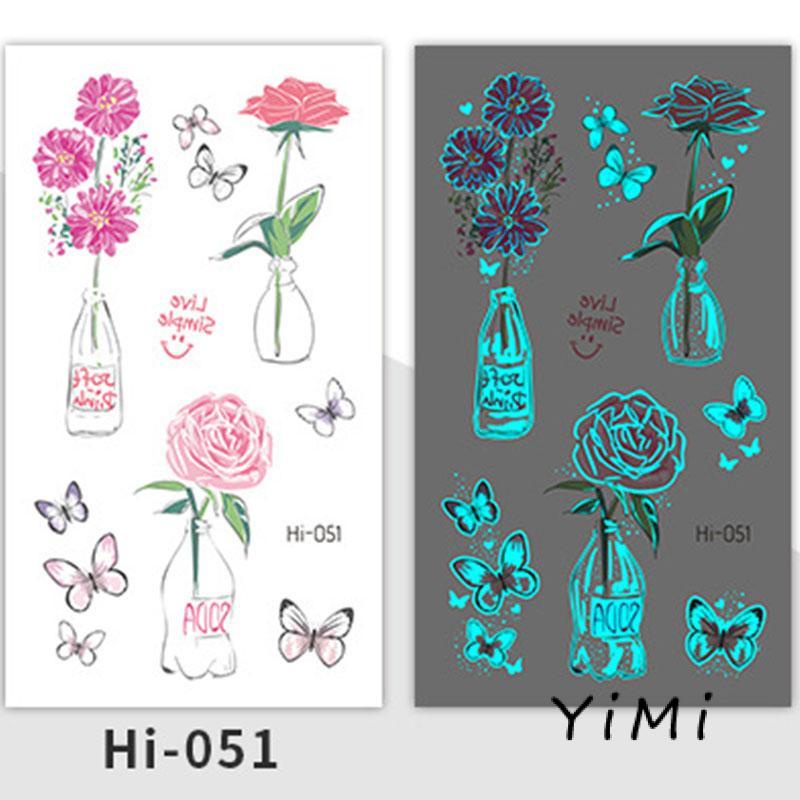 Miếng Dán Hình Xăm Phát Quang Chống Thấm Nước Hình Bướm Độc Đáo