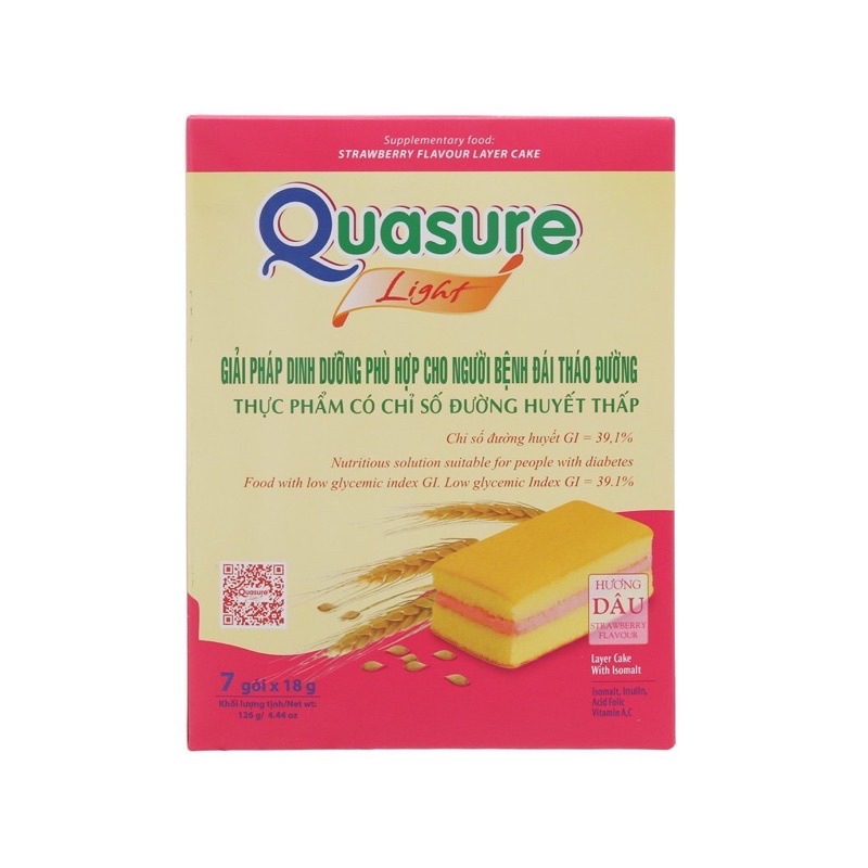 Bánh bông lan Quasure vị dâu ( dành cho người ăn kiêng và tiểu đường)