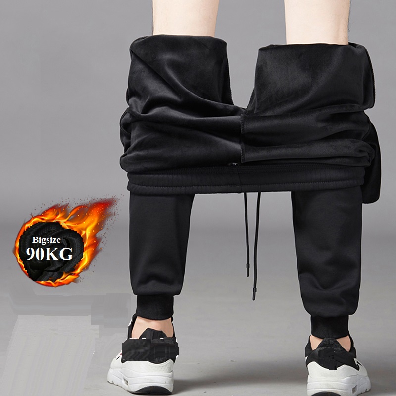 Quần Jogger Nam Lót Nỉ Lông, Ấm Áp, Dày đẹp, thích hợp mặc nhà, chơi thể thao mùa đông, Ống không bó sát, mặc rất thoải