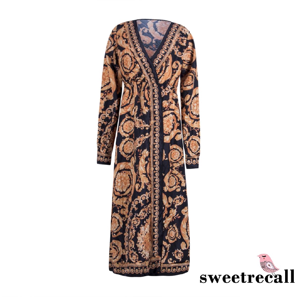 Đầm maxi đi biển hoạ tiết hoa phong cách Bohomian | BigBuy360 - bigbuy360.vn