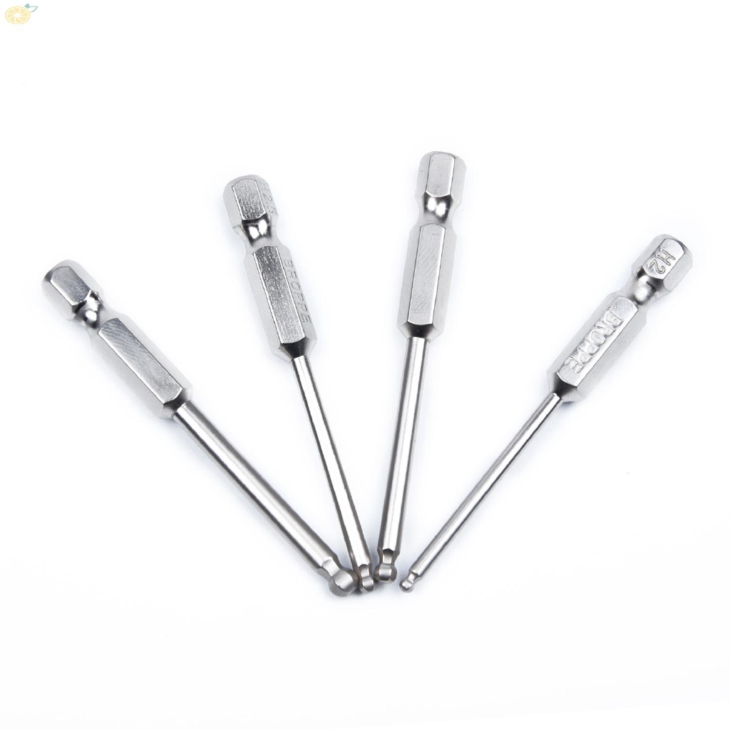Set 7 mũi tuốc nơ vít bằng thép S2 màu bạc 1/4inch 65mm 2/2.5/3/4/5/6mm độ chính xác cao