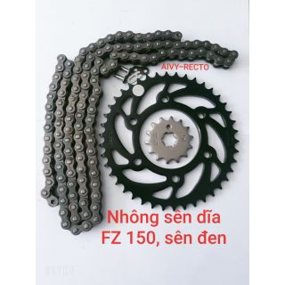 Nhông sên dĩa FZ 150 Recto, size 14/43 sên Recto đen