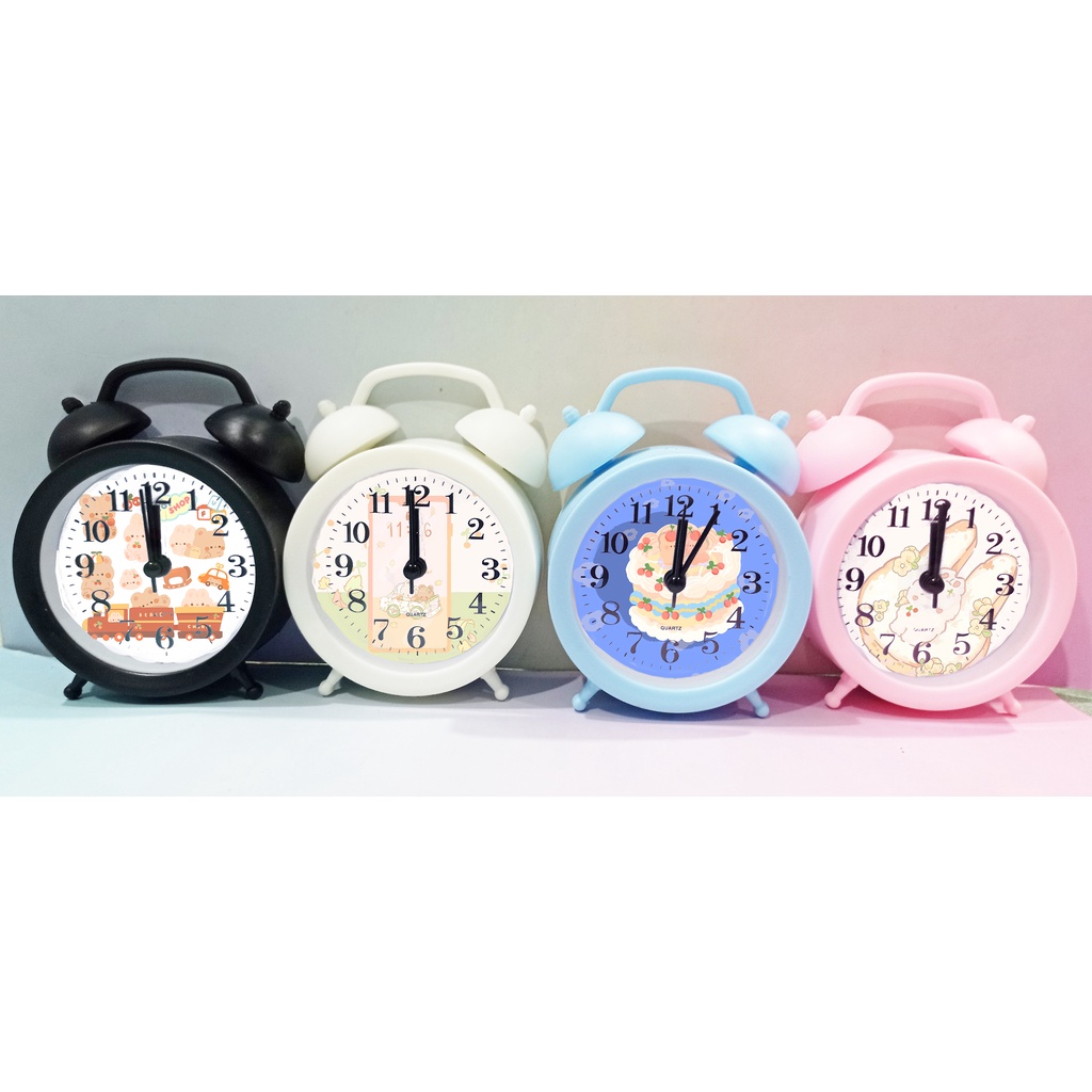 Đồng hồ báo thức tfboys tròn chuông ĐHT5 trần tình lệnh hoàng đế mèo capoo usagyuuun jinbeisan gấu thỏ cherry hoa nhí