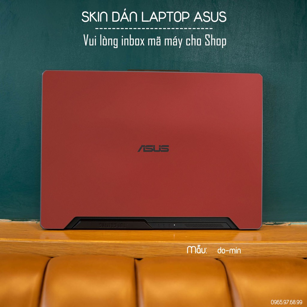 Skin dán Laptop Asus màu đỏ mịn (inbox mã máy cho Shop)