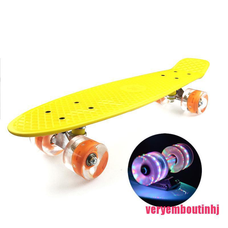 ﺴ☢VER 22Inch Flash pulley Vis Board Mini Cruiser Skateboard Kinderen Scooter Lo