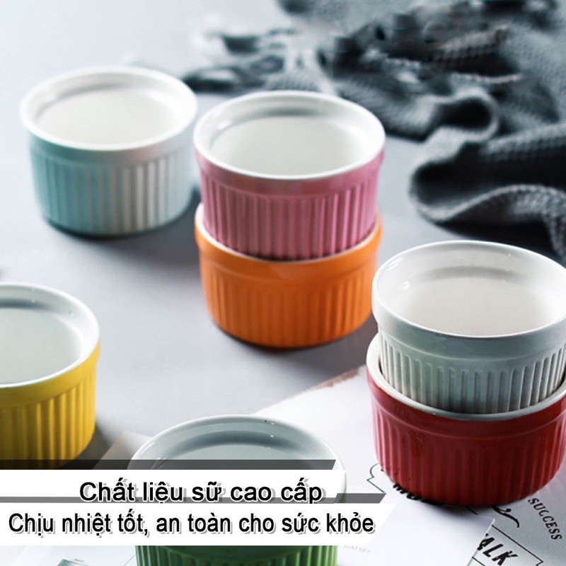 Cốc ramenkin, khuôn sứ làm bánh flan, caramen, dụng cụ làm bánh, sữa chua