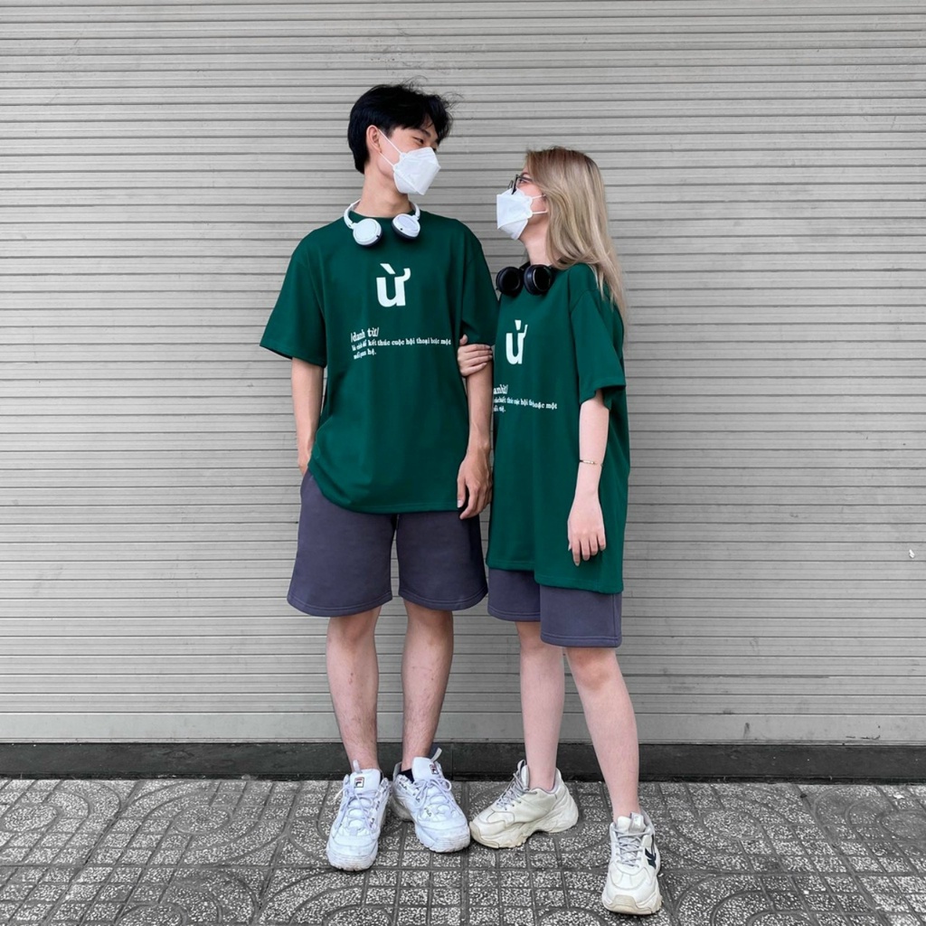 Áo Thun Tay Lỡ Unisex in chữ Ừ Form Rộng Phong Cách Ulzzang